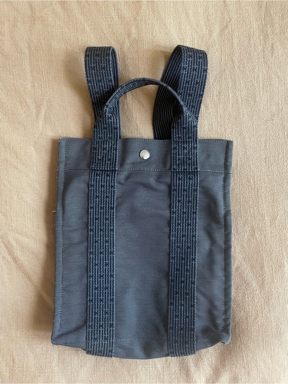 HERMES Sac Ad PM Backpack Daypack Herline Gray Nylon Canvas